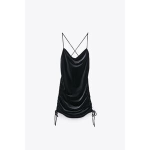 Zara Velvet Draped Mini Dress